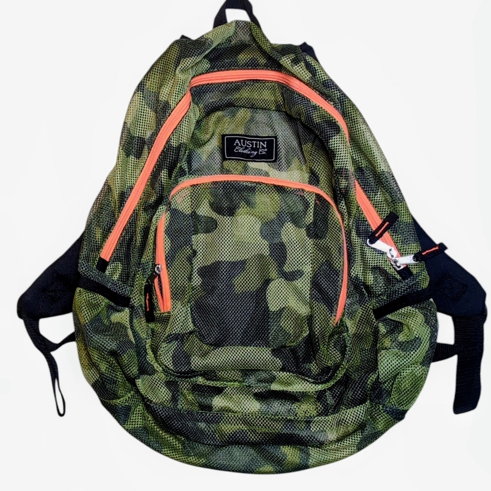 NEW Austin Clothing Co Camo Mesh  Backpack Lightweight Hunting School Beach
